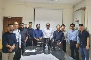 Consultants and a leading tech provider in the banking sector meeting to integrate sustainability into digital security operations for ESG Framework and Policies Development.