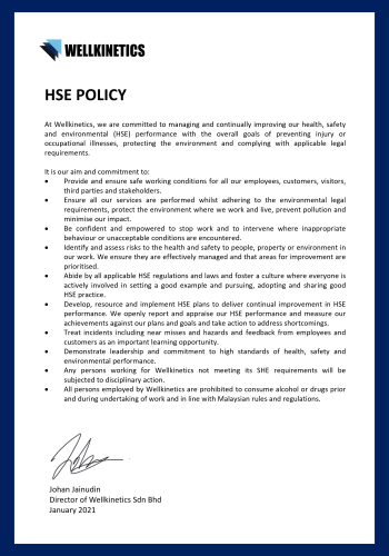 Wellkinetics HSE Policy